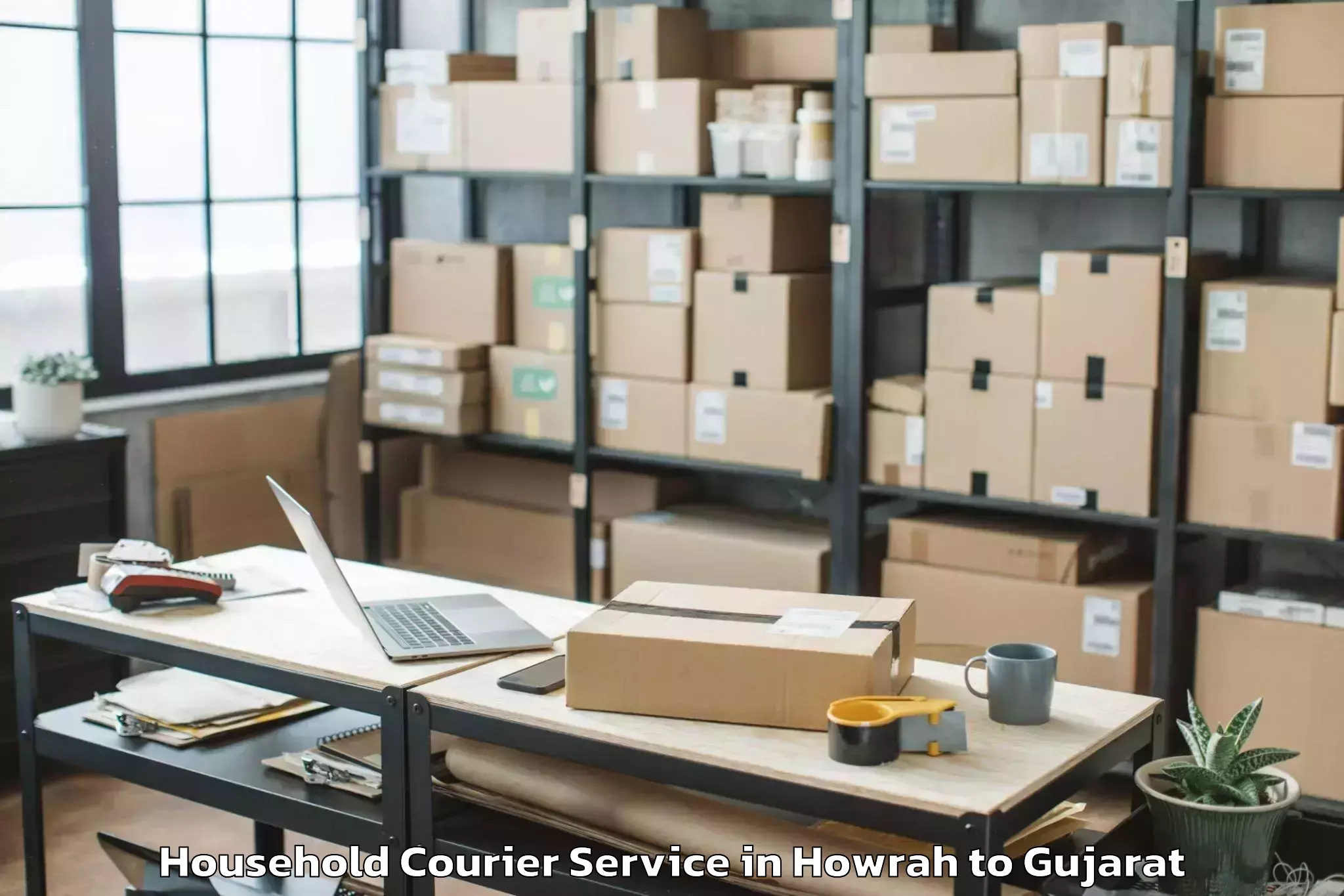 Professional Howrah to Gandevi Household Courier